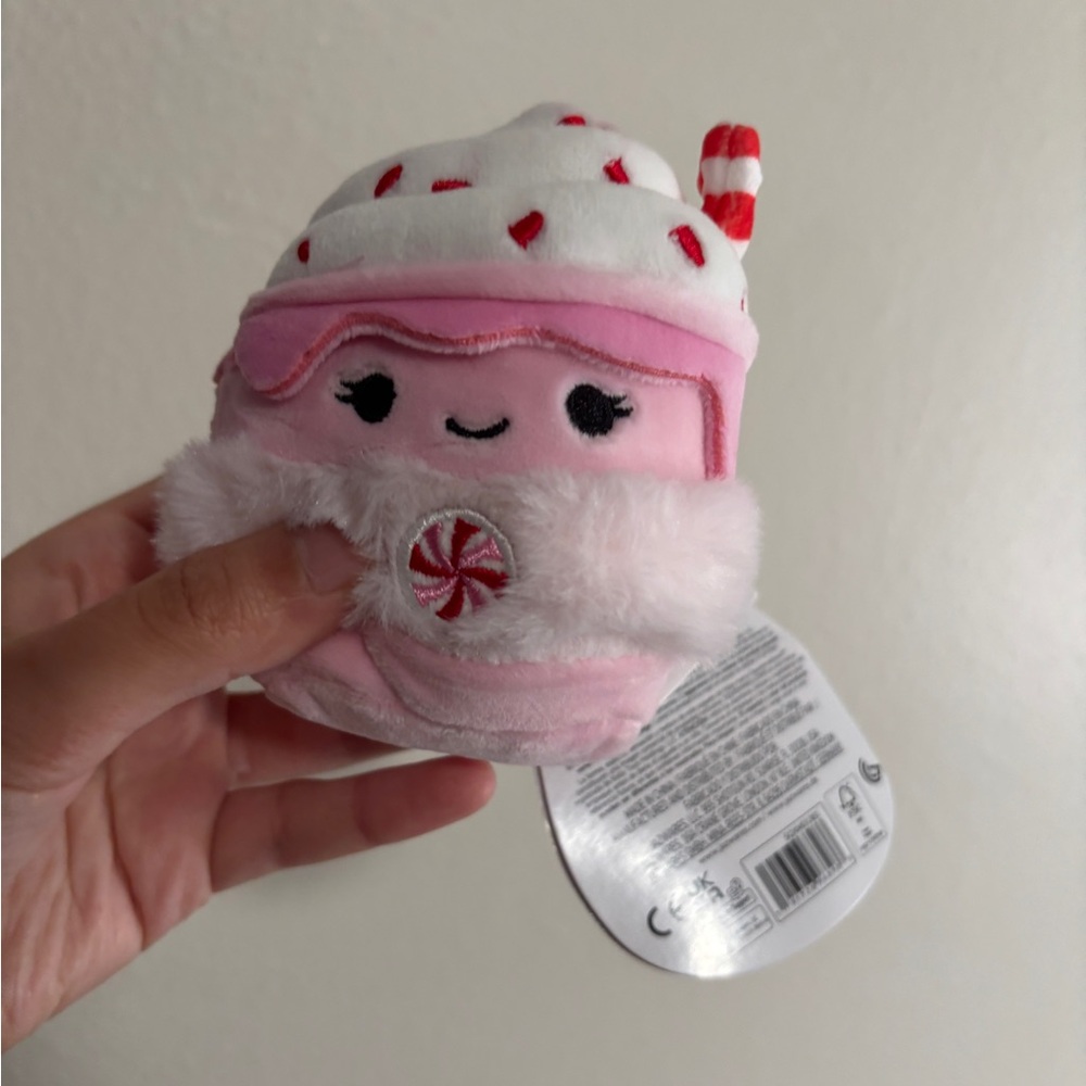 Ethel the Latte Squishmallow 4”~ Stuffed Plush New with tags Pink Christmas